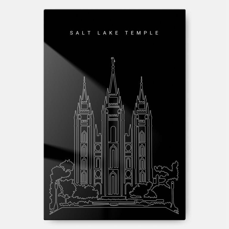 Salt Lake Temple Metal Print Wall Art - Main - Portrait - Dark