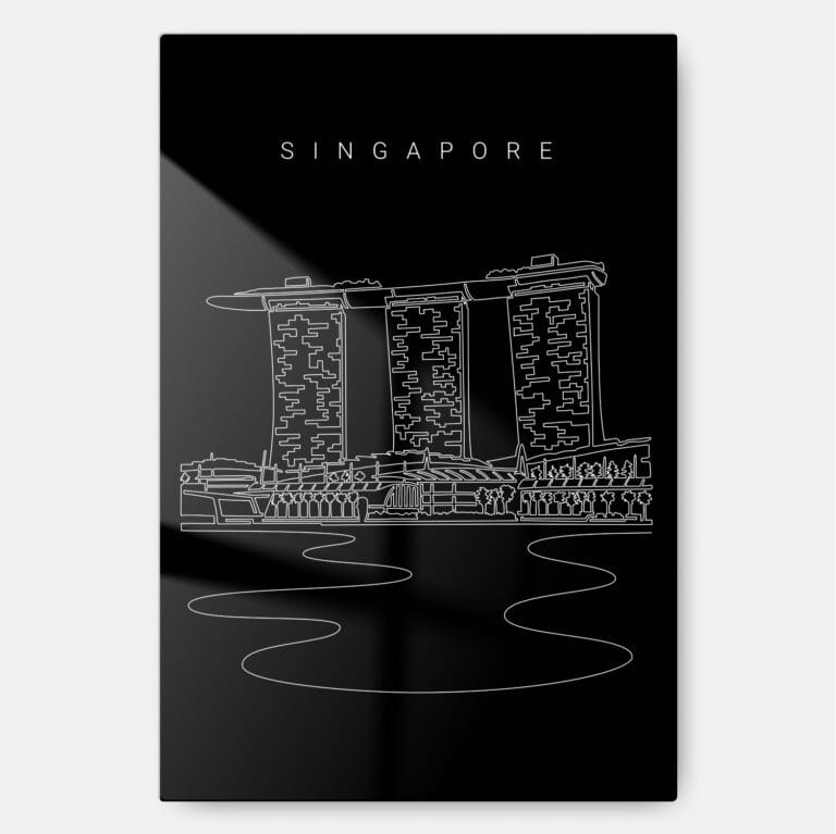 Singapore Marina Bay Sands Metal Print Wall Art - Main - Portrait - Dark