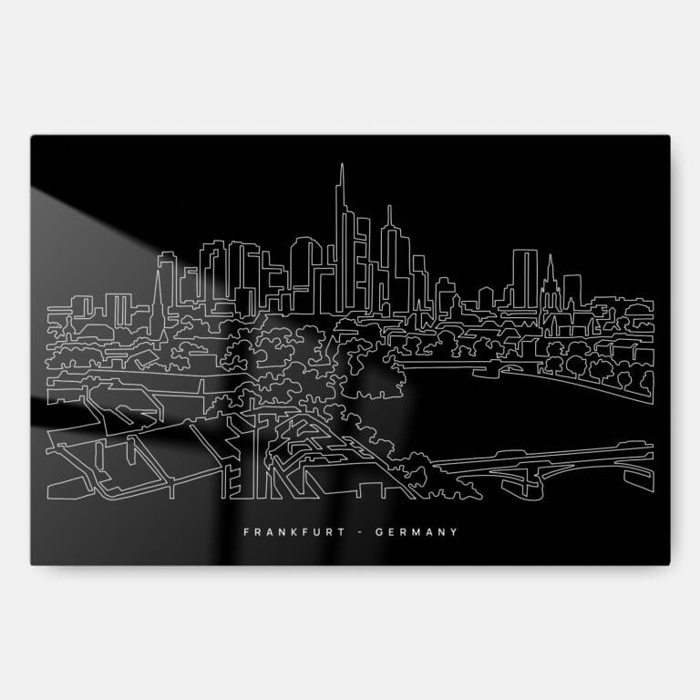 Frankfurt Main Metal Print Wall Art - Main - Dark