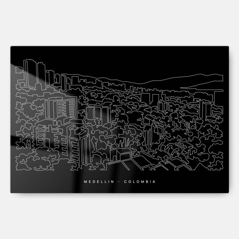 Medellin Colombia Metal Print Wall Art - Main - Dark