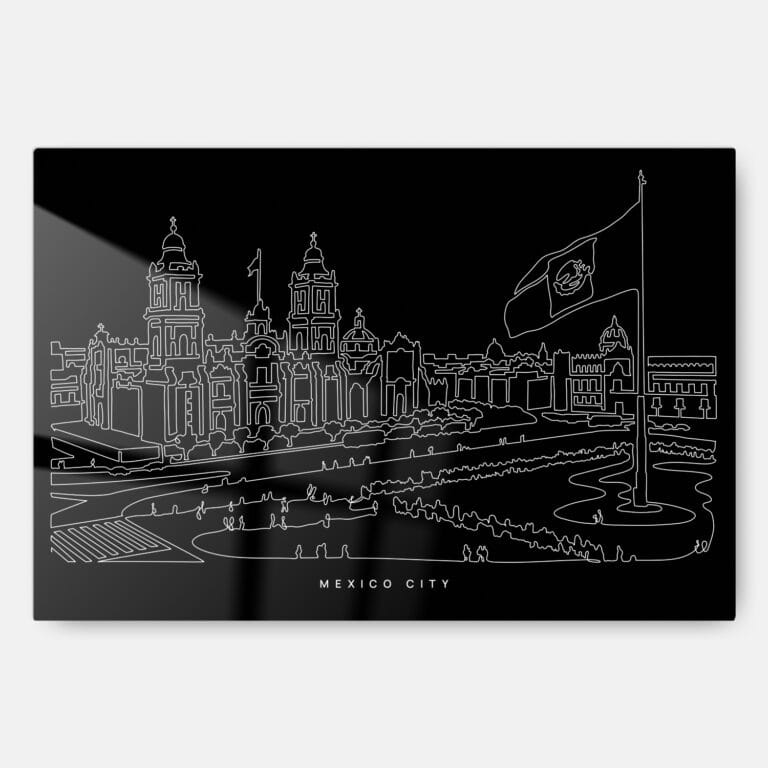 Mexico City Metal Print Wall Art - Main - Dark