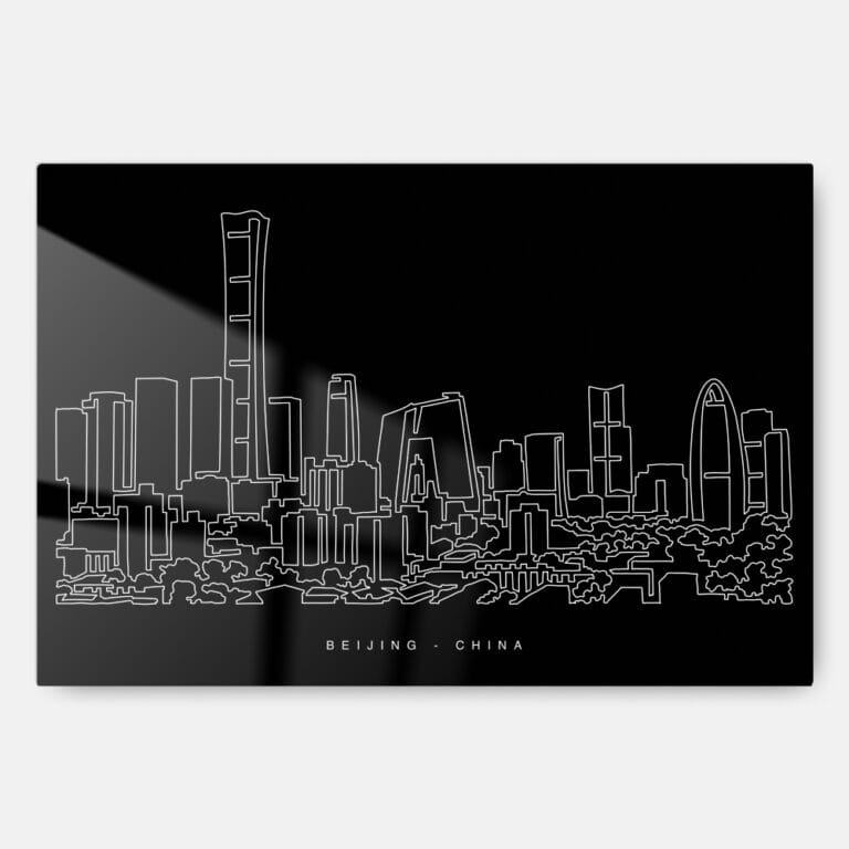 Beijing Skyline Metal Print Wall Art - Main - Dark