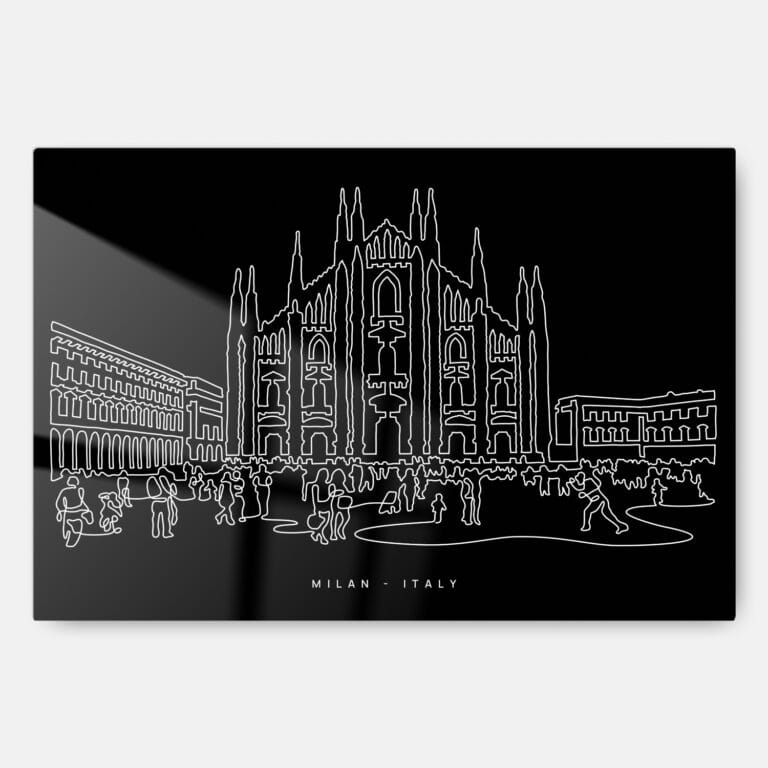 Milan Cathedral Metal Print Wall Art - Main - Dark