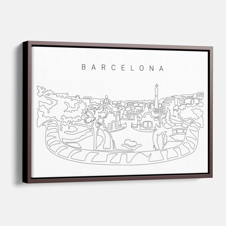 Framed Barcelona Park Guell Canvas Print Main Light