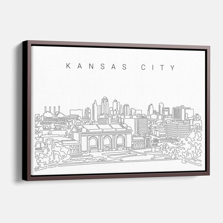 Framed Kansas City Canvas Print Main Light