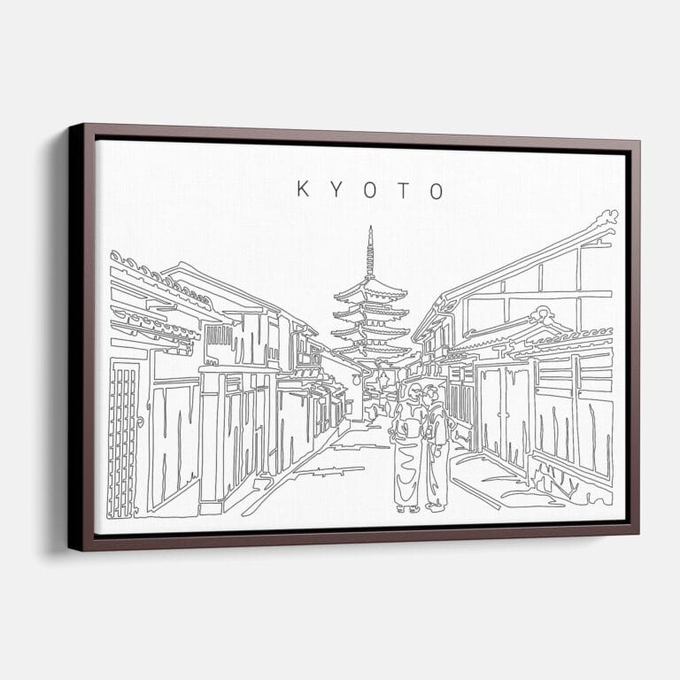 Framed Kyoto Canvas Print Main Light