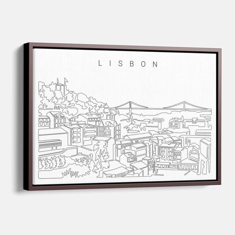 Framed Lisbon Canvas Print Main Light