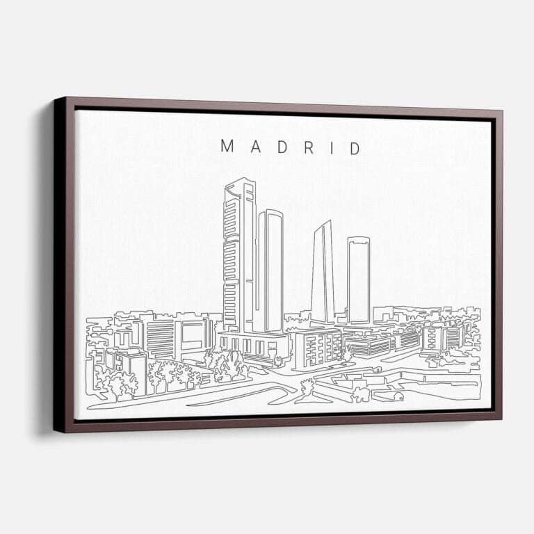 Framed Madrid Canvas Print Main Light