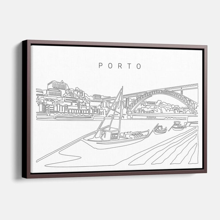 Framed Porto Bridge Canvas Print Main Light