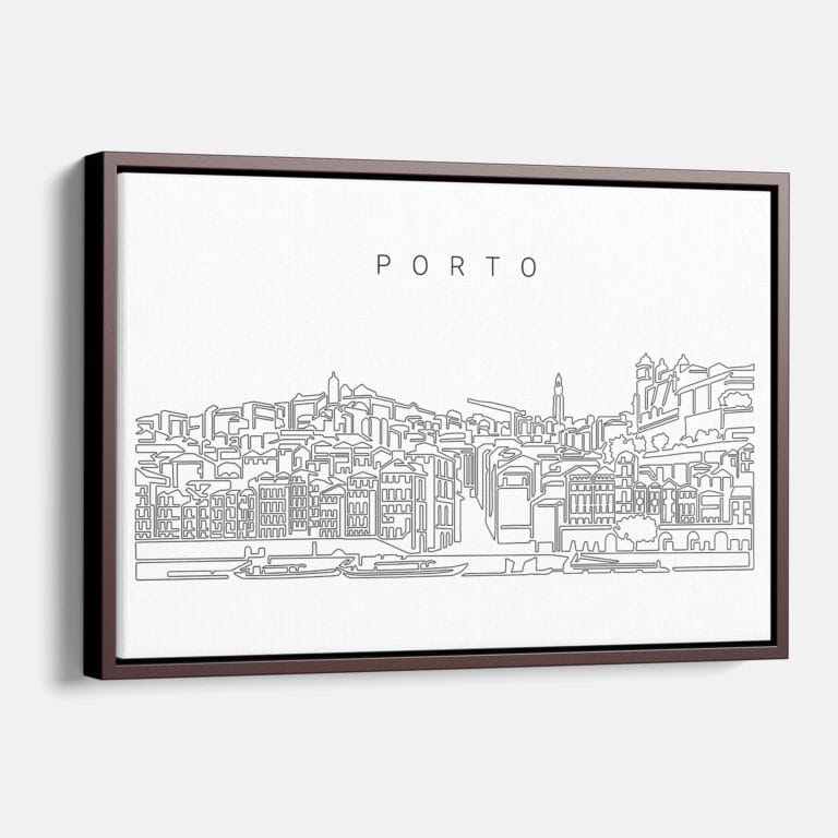 Framed Porto Skyline Canvas Print Main Light