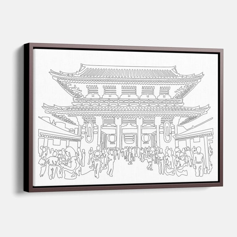 Framed Tokyo Canvas Print Main Light