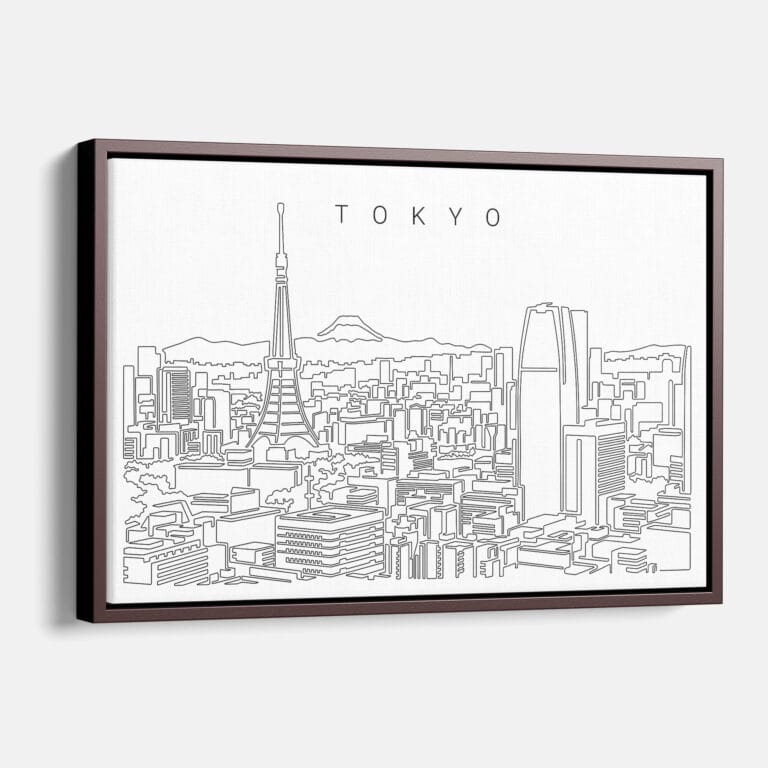 Framed Tokyo Skyline Canvas Print Main Light