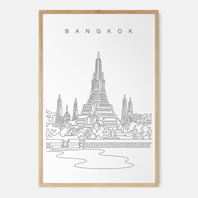 Framed Bangkok Wat Arun Art print Portrait Main