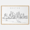 Framed Boston Harbor Art print Landscape Main