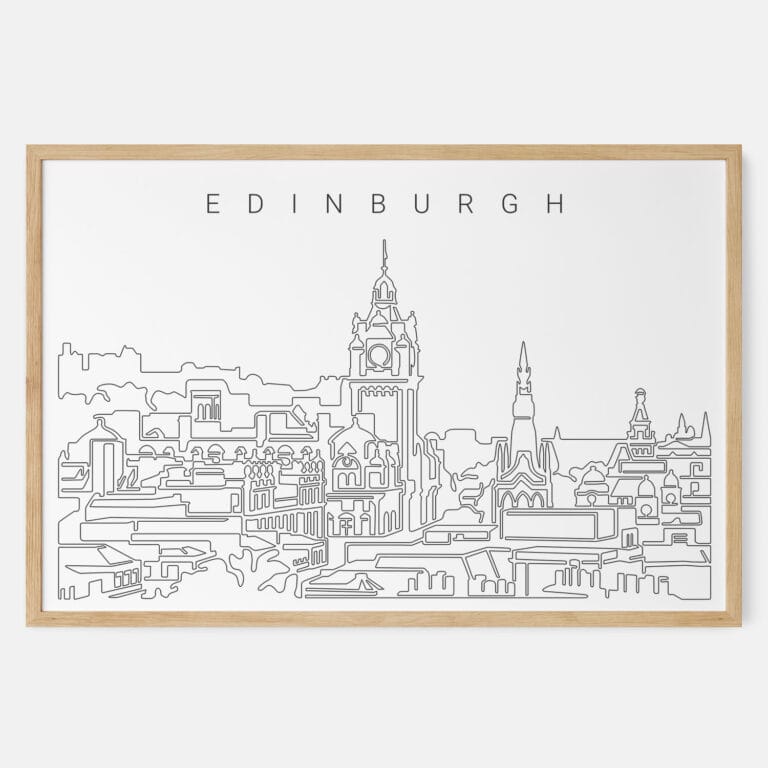 Framed Edinburgh Art print Landscape Main