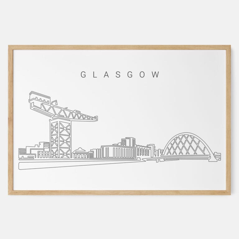 Framed Glasgow Art print Landscape Main