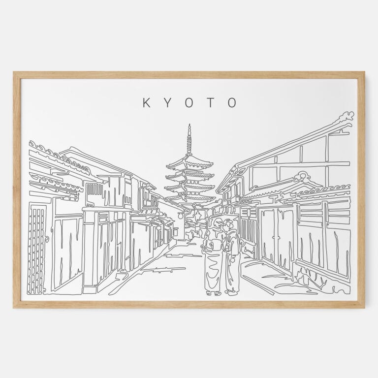 Framed Kyoto Art print Landscape Main