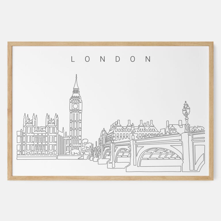 Framed London Big Ben Tower Art print Landscape Main