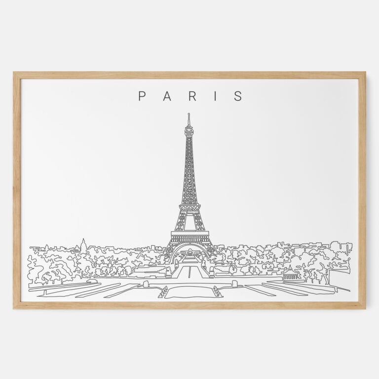 Framed Paris Art print Landscape Main