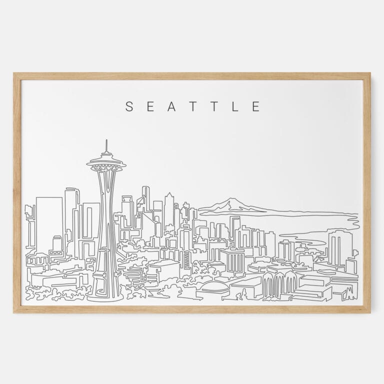 Framed Seattle Art print Landscape Main