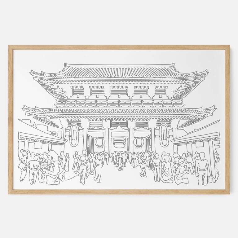 Framed Tokyo Asakusa Temple Art print Landscape Main