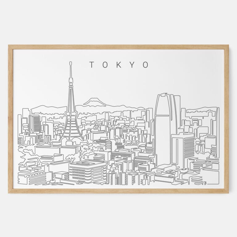 Framed Tokyo Skyline Art print Landscape Main