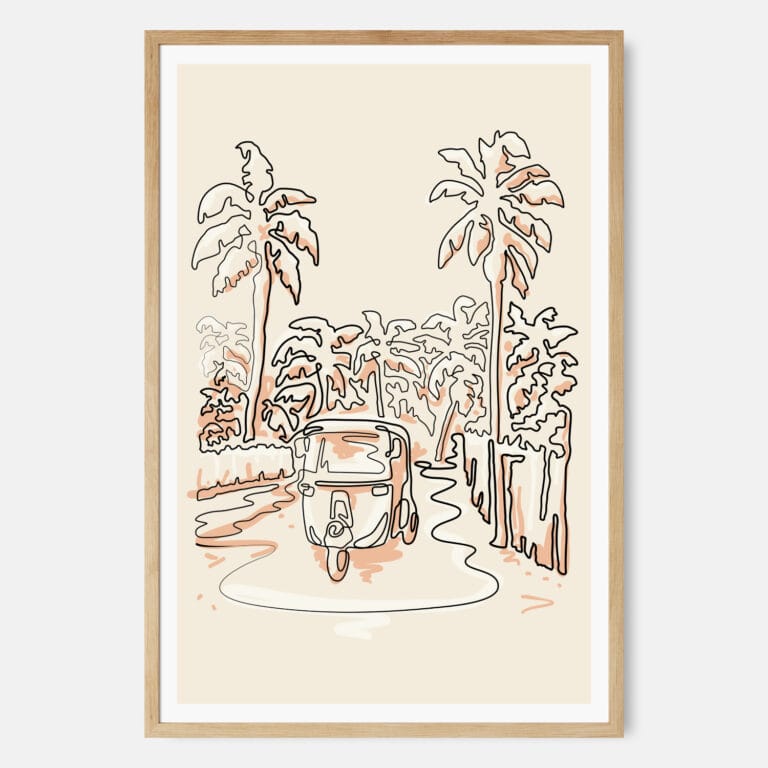 Framed Tuk Tuk Art print Landscape Main