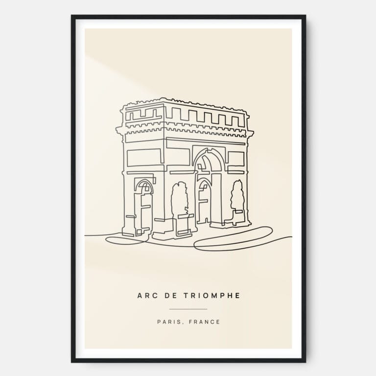 Arc De Triomphe Landmark Art Print - Main - Black Frame