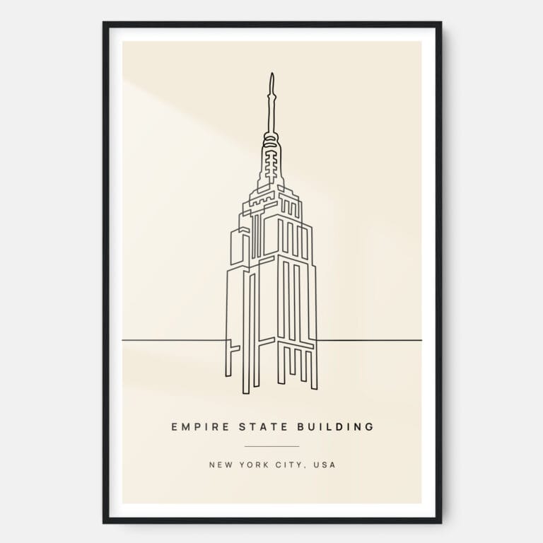 Empire State Building Landmark Art Print - Main - Black Frame