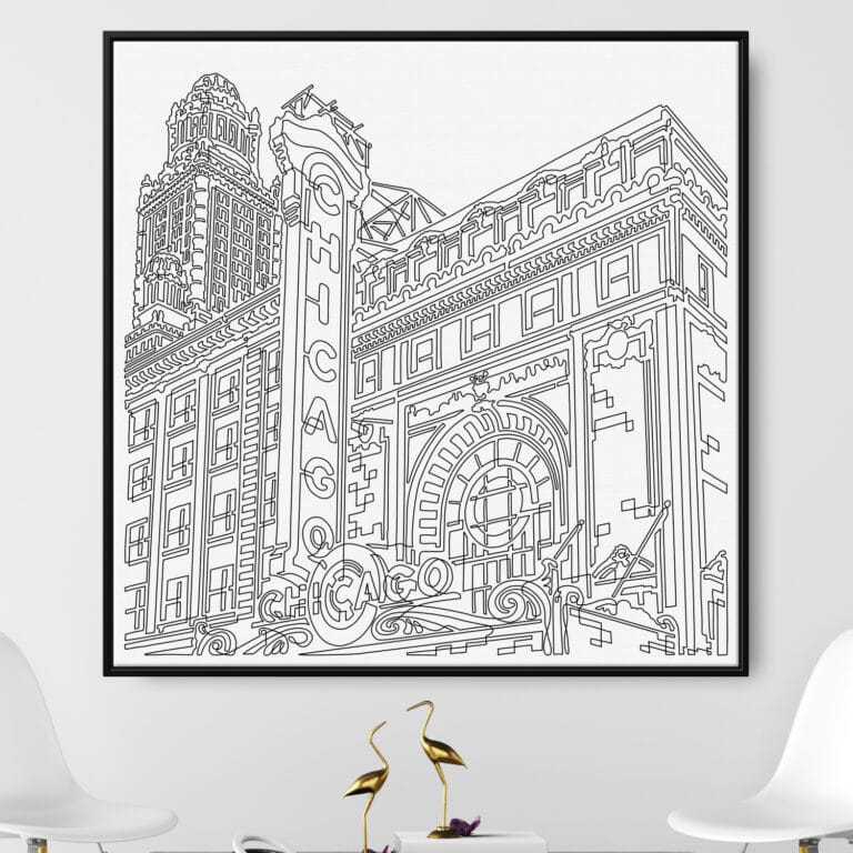 Framed Chicago Theater Canvas Print - Main - Light