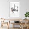 Big Ben Clock Tower Sketch Art Print - Shelf - Portrait