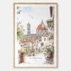 Florence Italy Watercolor Painting Art Print - Main - Wood Frame