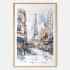 Paris Watercolor Painting Art Print - Main - Wood Frame